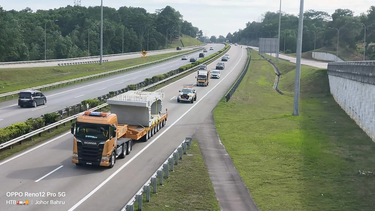 segmental box girder heavy cargo transport Malaysia Singapore