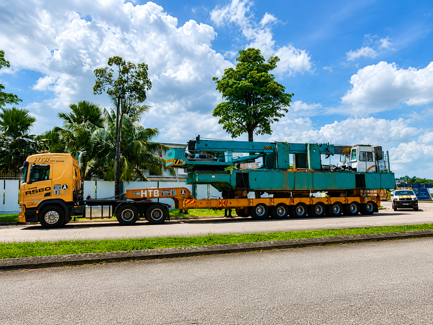 75 ton hydraulic piling machine transport Johor data centre